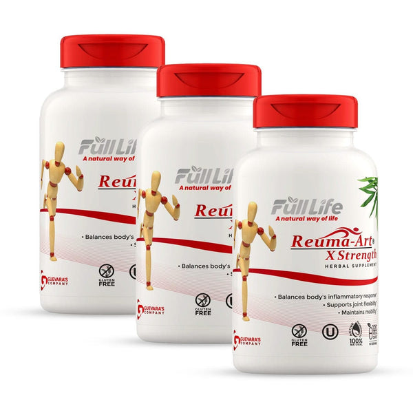 Reuma-Art X-Strength - Joint Health Relief & Support Joint Discomfort & Mobility Kosher - 3 x 120 Veggie Capsules (360 Caps) - Full Life Direct