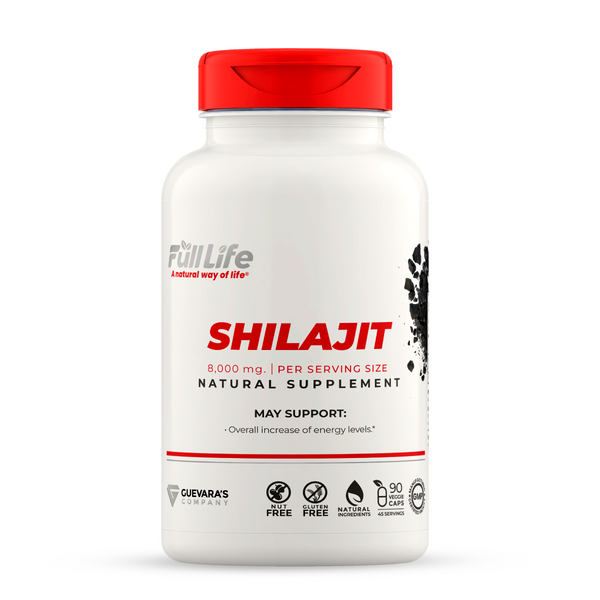 Shilajit - 8000 Mg - Natural Energy Booster Kosher - 90 Veggie Capsules