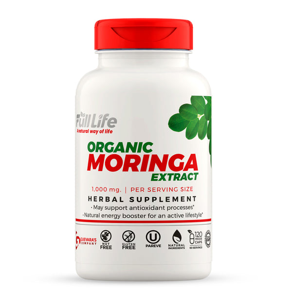 Moringa 1000 Mg - Superalimento Verde, Apoya la Energía Natural, el Metabolismo y el Sistema Inmunológico Kosher - 120 Cápsula Vegetariana