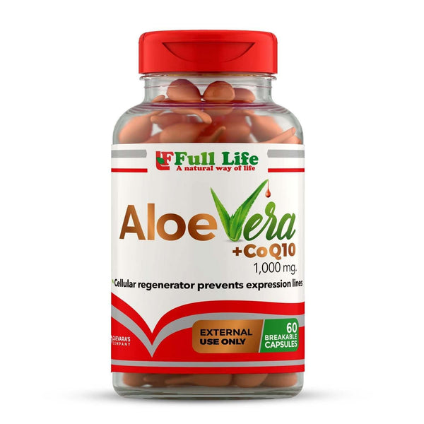 Aloe Vera + CoQ10 - 60 Breakable Capsules - Full Life Direct