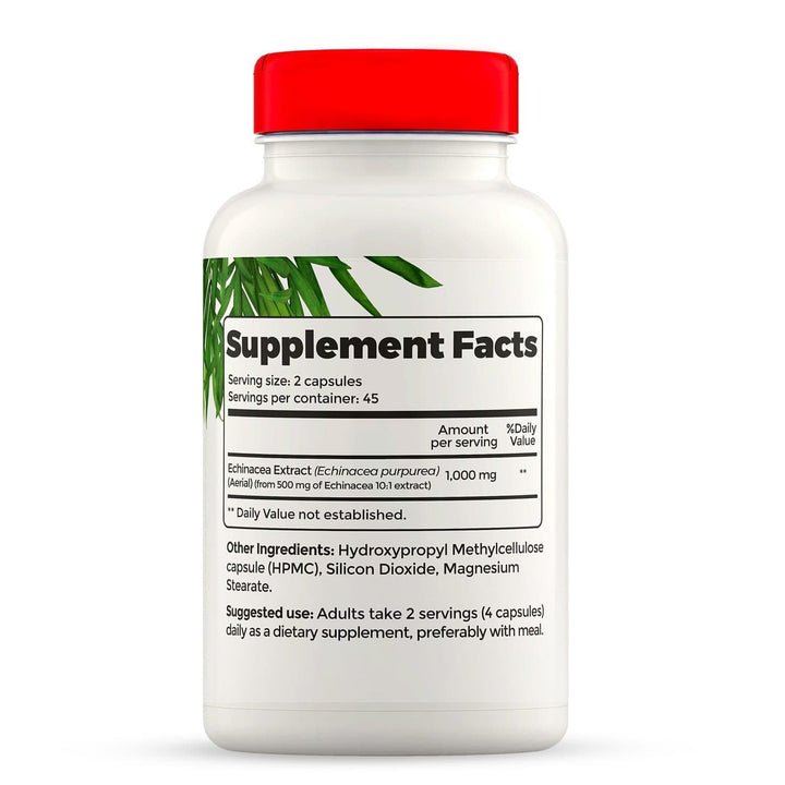Echinacea 500 Mg - Supports Healthy Immune System Kosher - 90 Veggie Capsules - Full Life Direct
